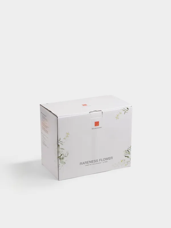 Сервиз обеденный, 6 перс, 18 пр, фарфор P, белый, Цветы и листья, Rareness flower, image-6