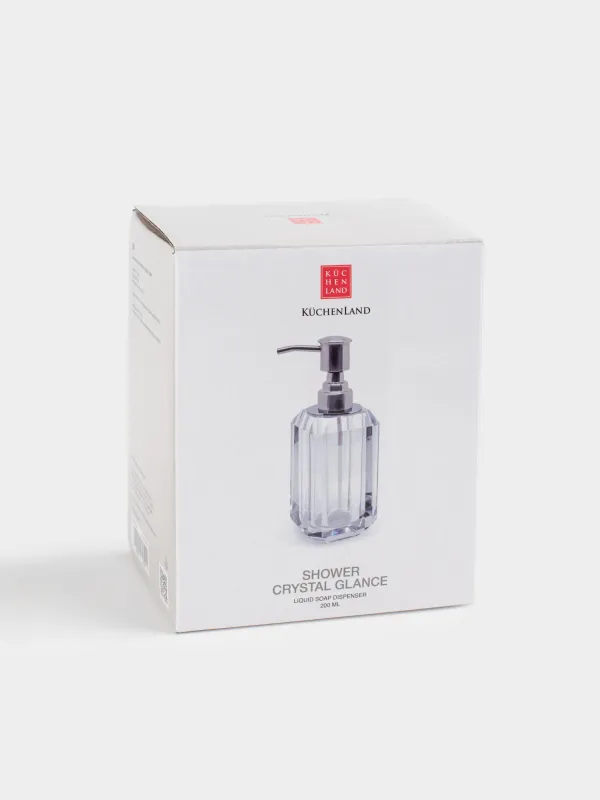 Диспенсер для жидкого мыла, 200 мл, стекло/металл, Грани, Shower Crystal Glance, image-2