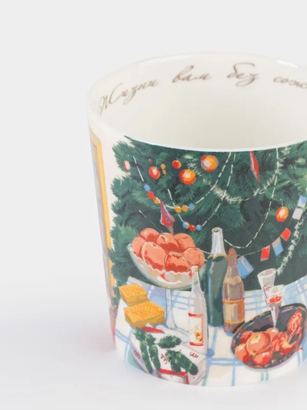 Кружка, 450 мл, фарфор F, с золотистым кантом, Застолье, Feast christmas, image-1