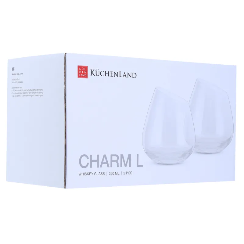 Стакан, 9 см, 350 мл, 2 шт, кристальное стекло, Charm L, image-2