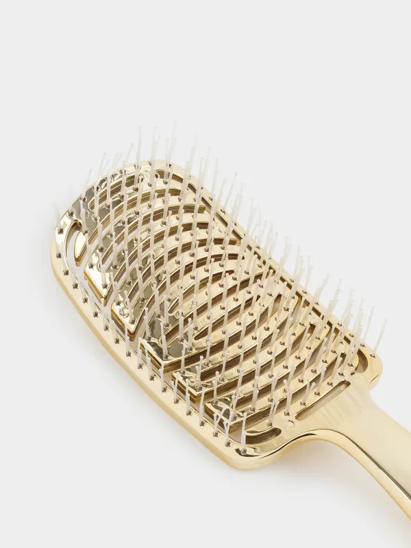 Расческа массажная для волос, 22 см, пластик, золотистая, Wave, image-5