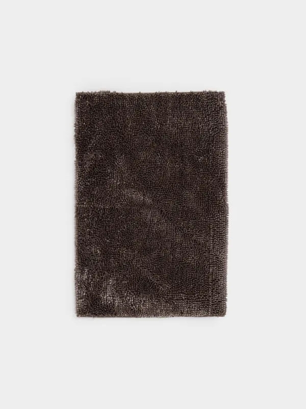 Коврик, 65х100 см, противоскользящий, полиэстер, коричневый, Fluff, image-0