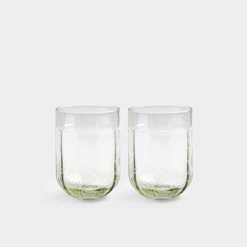 Стакан, 10 см, 330 мл, 2 шт, стекло, зеленый, Budrio