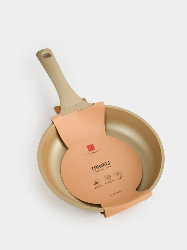 Сковорода, 24 см, с покрытием, алюминий, золотистая, Trineli, image-6