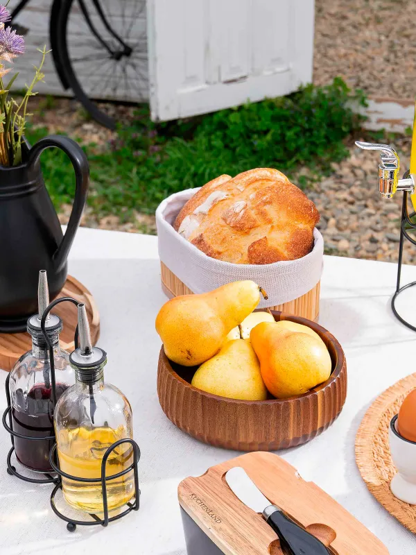 Салатник, 19х6 см, дерево, рифленый, Noble tree, image-7