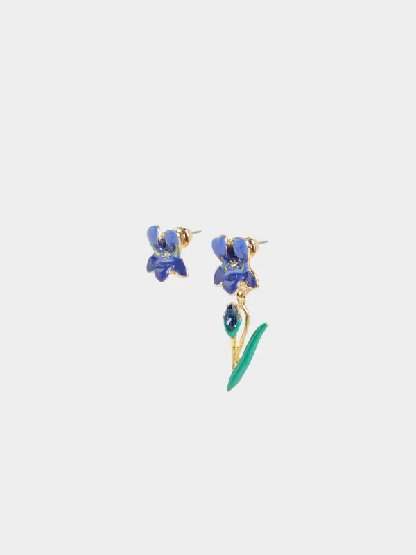 Серьги-пусеты, 2 шт, Ирисы, Iris garden, image-0