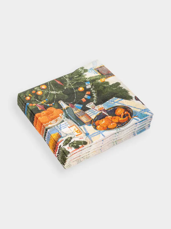 Салфетки бумажные, 21х21 см, Feast christmas, image-1