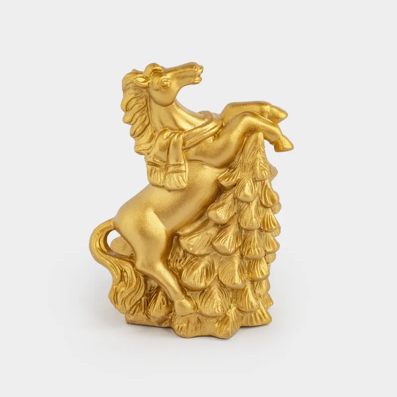 Копилка, 10 см, полирезин, золотистая, Конь, Horse gold