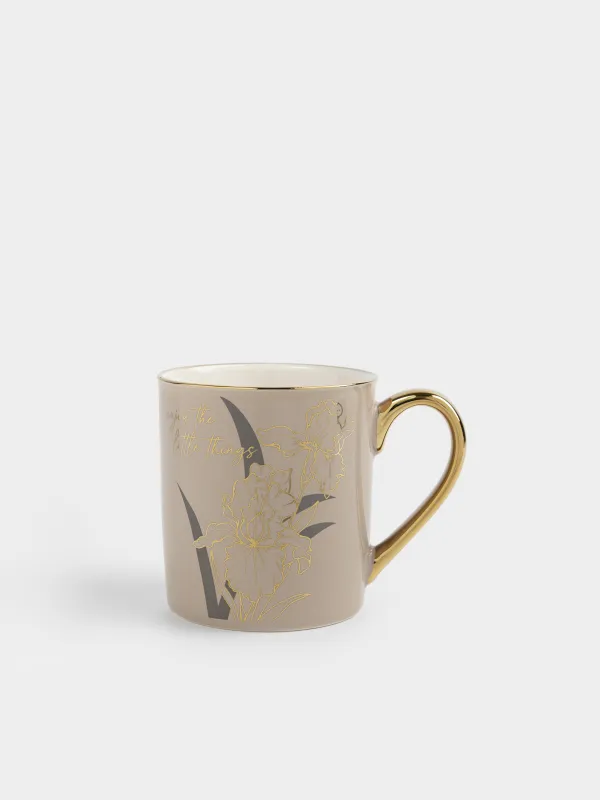 Кружка, 300 мл, Ирисы, Flower gold, image-0