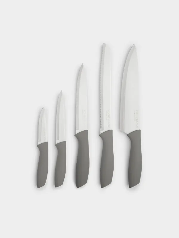 Набор ножей, 5 предметов, в подставке, Grey steel, image-2