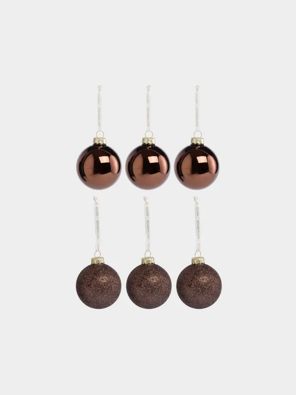 Игрушка елочная, 6 см, 6 шт, Шар, Ball sparkle, image-0