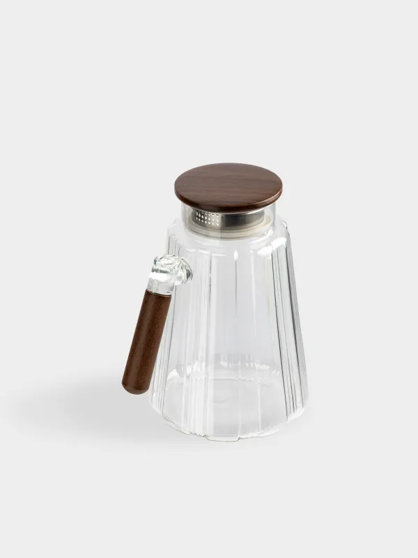 Кувшин, 2 л, с крышкой-фильтром, стекло Б/дерево, Walnut tree, image-3