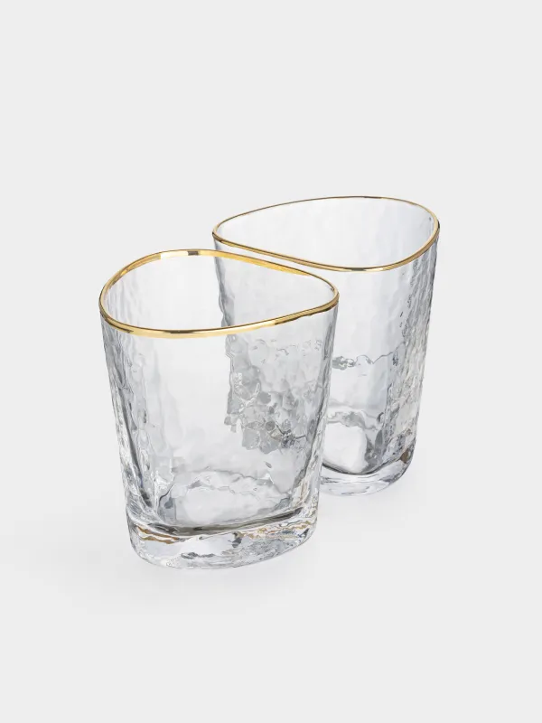Стакан для виски, 380 мл, 2 шт, золотистый кант, Triangle Gold, image-1