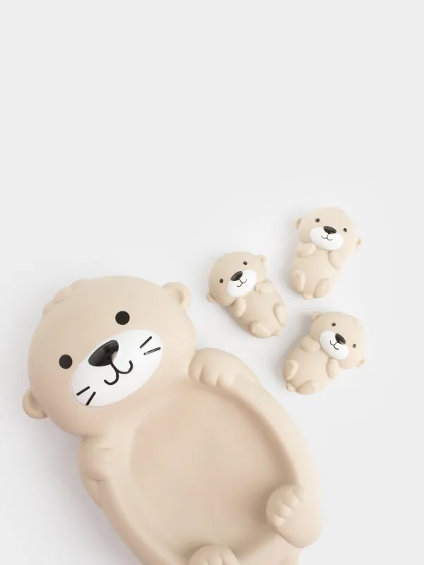 Набор игрушек для купания, 4 предмета, Выдра с семьей, Kiddy, image-3