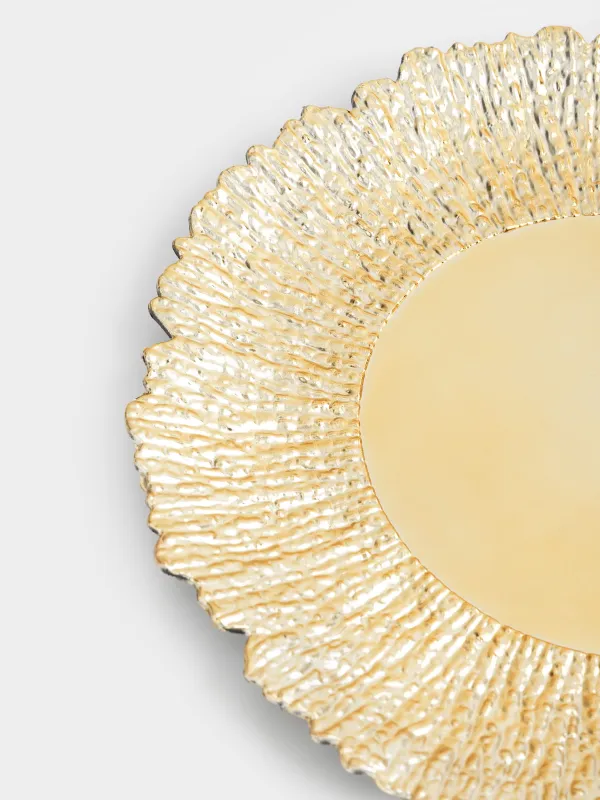 Тарелка подстановочная, 33 см, пластик, золотистая, Льдина, Plastic ice, image-2