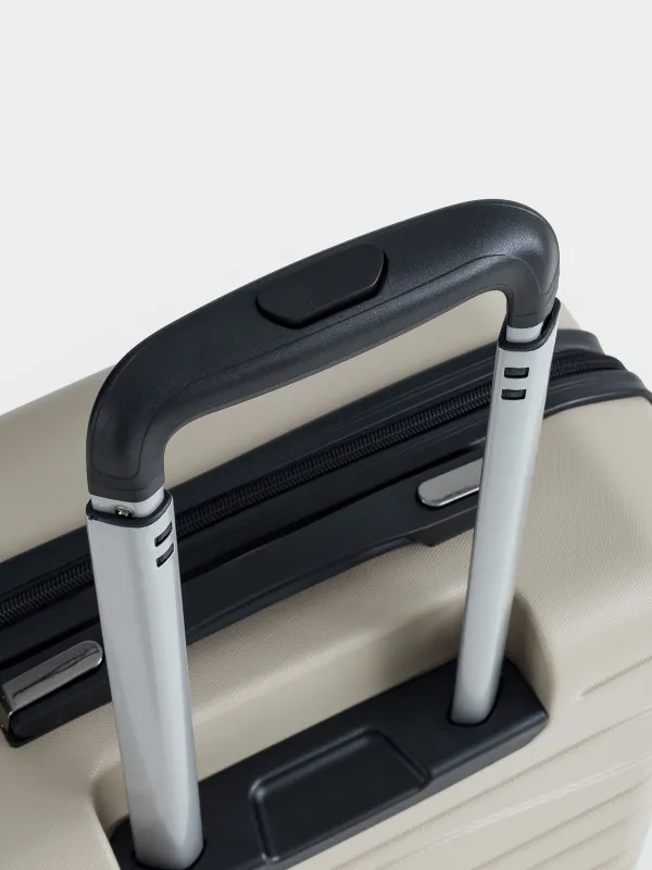 Чемодан S, 39х22х55 см, 2,7 кг, пластик, бежевый, Travel comfort, image-10