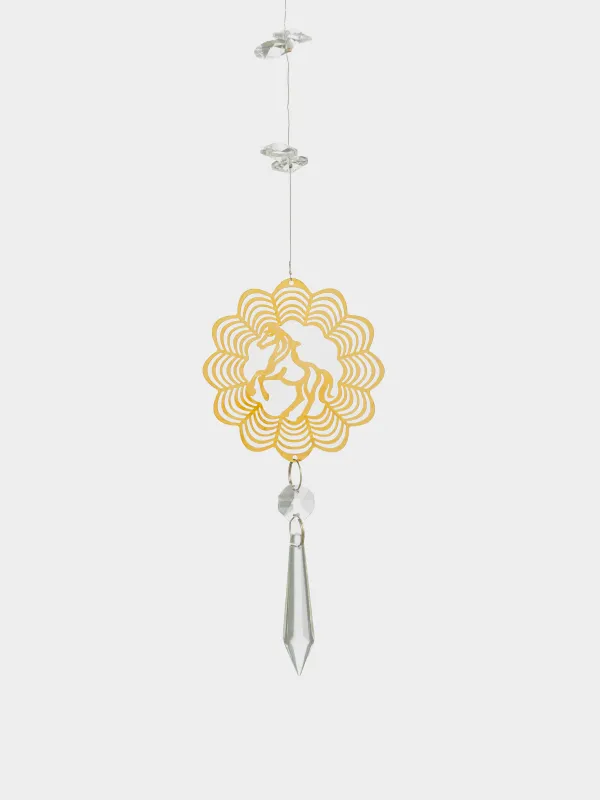 Игрушка елочная, 44 см, стекло/металл, золотистая, Лошадь, Figure crystal, image-1