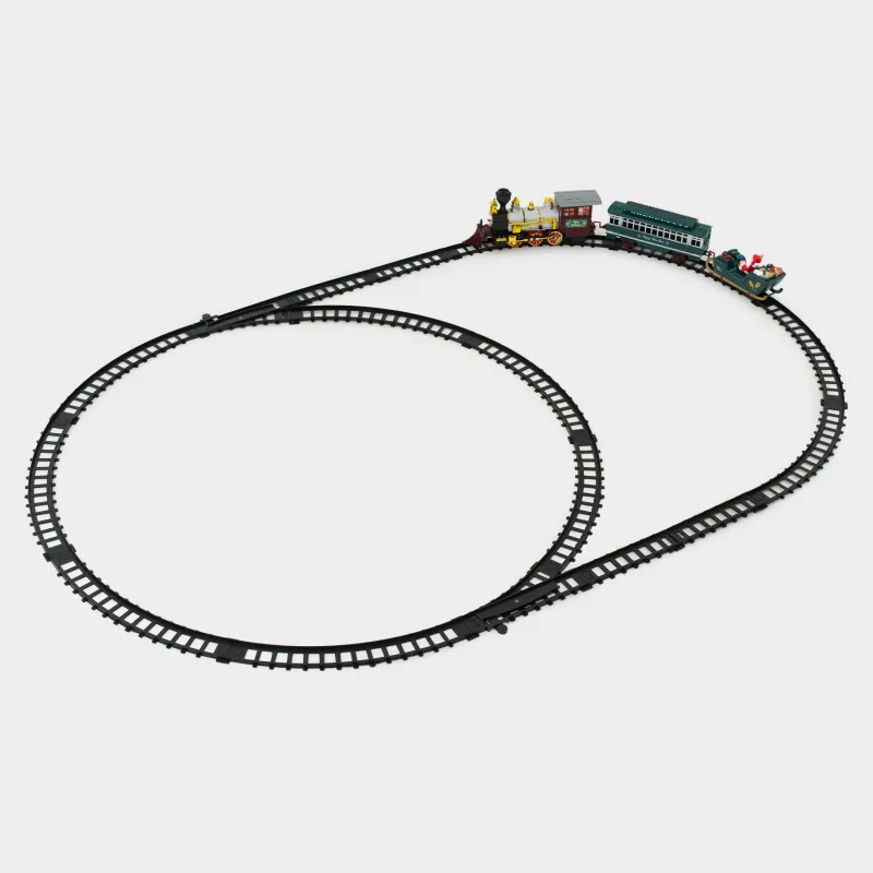 Железная дорога игрушечная, L, двойная, музыкальная, с подсветкой/дымом, пластик, Game rail, image-2