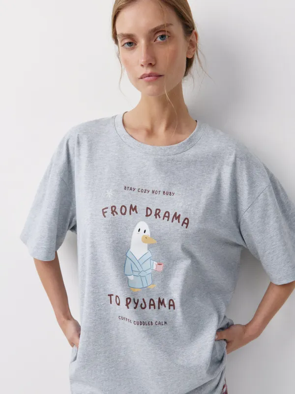 Футболка из хлопка с принтом Elleria, image-1