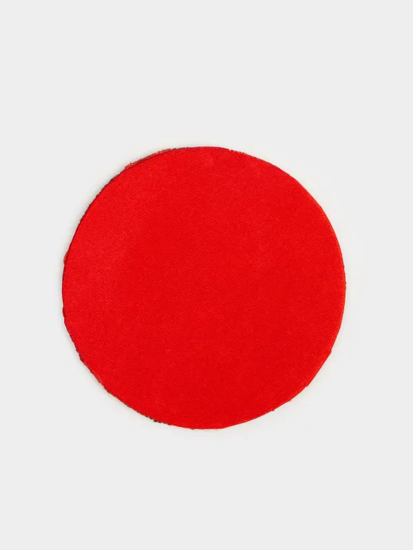 Подставка под кружку, 10 см, круглая, бисер, красная, Лошадь, Art beads, image-2