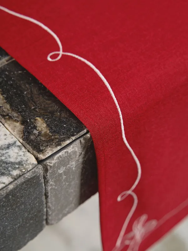 Дорожка настольная, 40х160 см, полиэстер, красная, Банты, Bow color, image-8