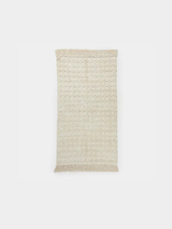 Коврик, 80х150 см, с бахромой, хлопок, песочный, Textured, image-0