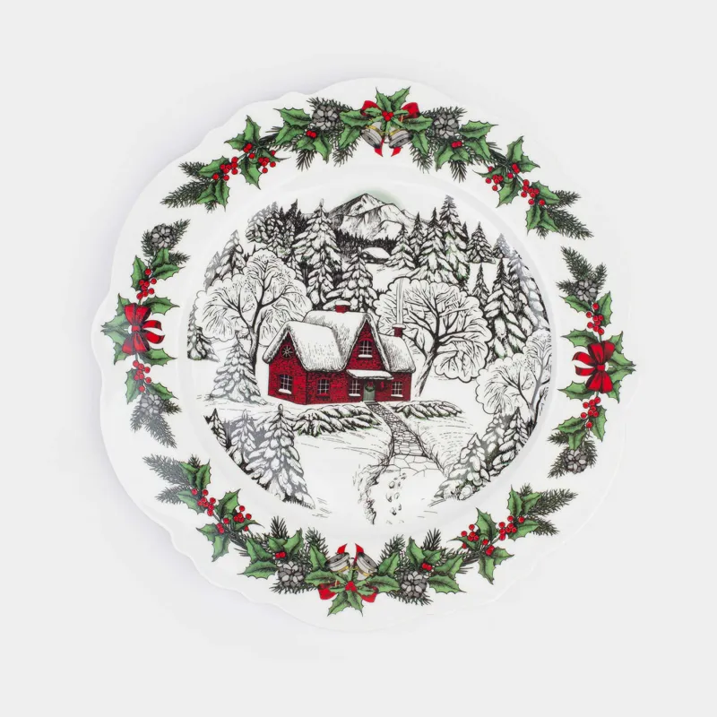 Тарелка обеденная, 27 см, фарфор N, белая, Дом в лесу, Forest house