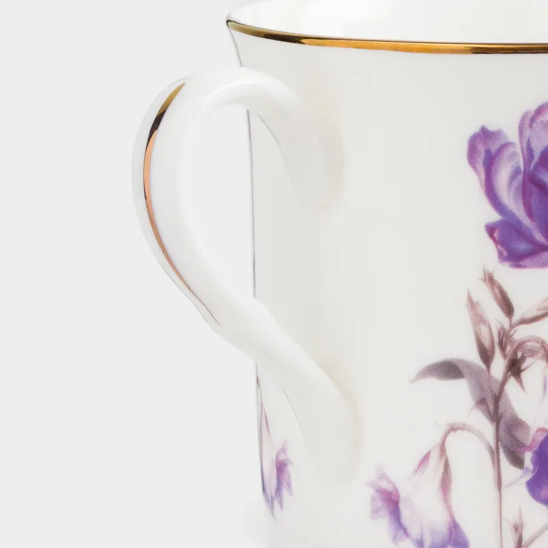 Кружка, 330 мл, фарфор F, с золотистым кантом, Лиловые цветы, Bloome, image-2