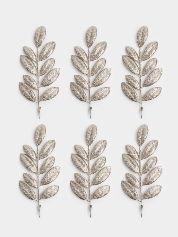 Ветка декоративная, 30 см, 6 шт, на клипсе, Листья, Broadleaf decor, image-0