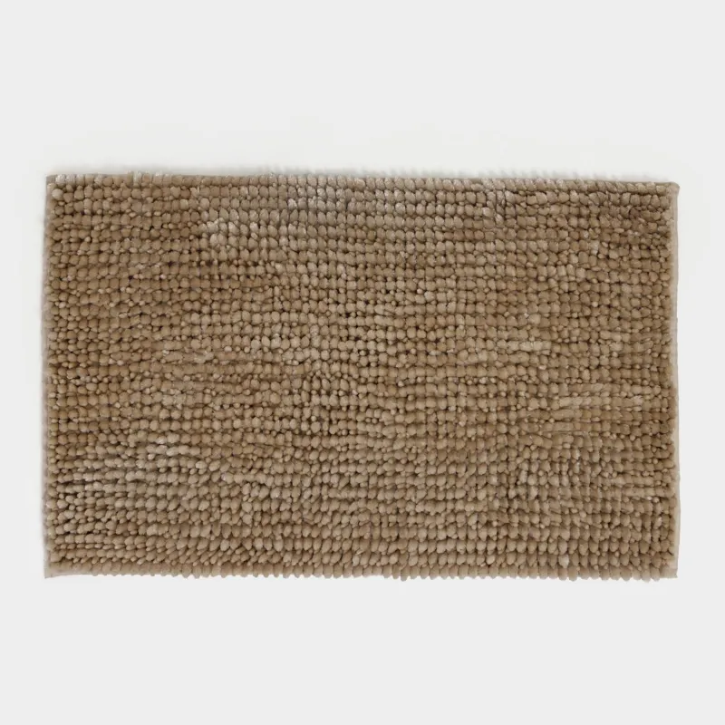 Коврик, 50х80 см, противоскользящий, полиэстер, бежевый, Fluff