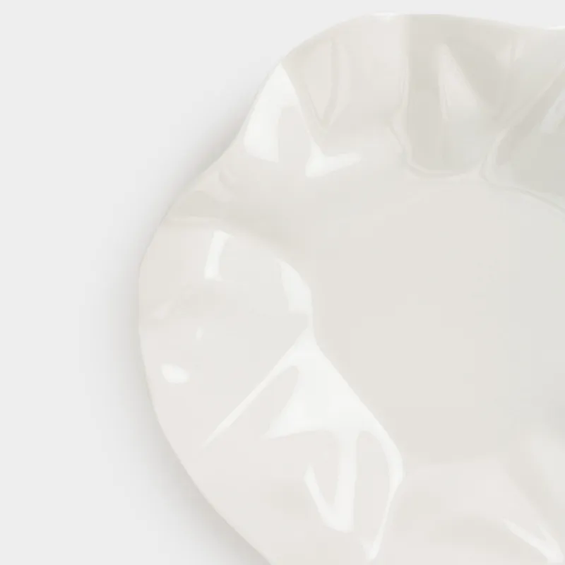 Тарелка обеденная, 25 см, фарфор N, молочная, Мятый эффект, Crumple, image-2