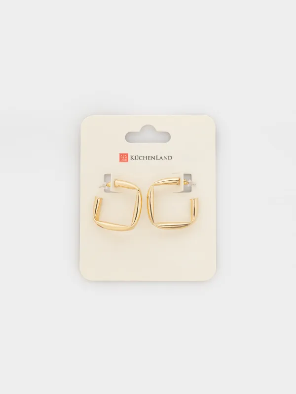 Серьги-пусеты, 3 см, 2 шт, металл, золотистые, Геометрия, Jewelry, image-5