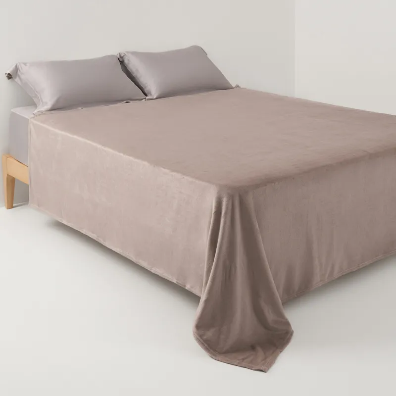 Покрывало, 220х240 см, фланель, коричневое, Flannel