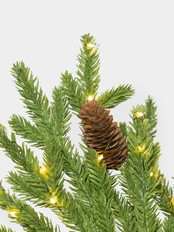 Ветка декоративная, 78 см, с подсветкой, Хвоя с шишками, Conifer decor, image-1