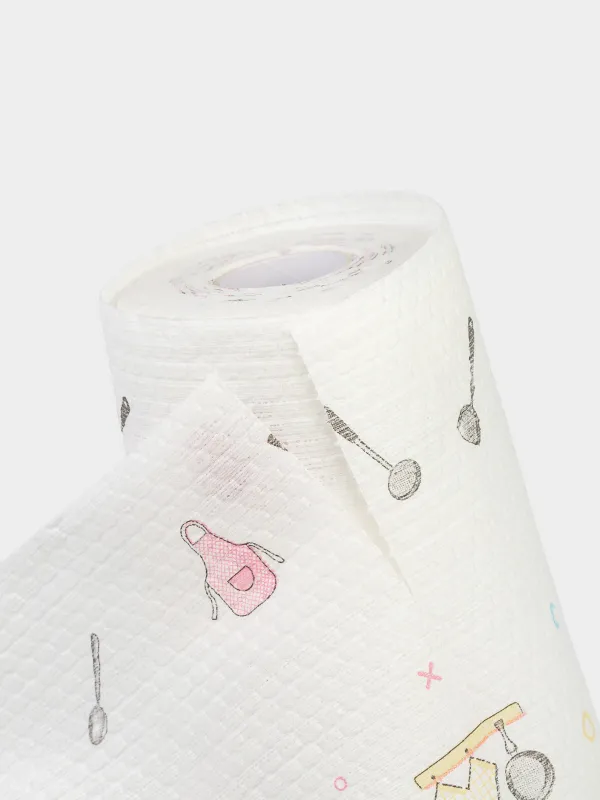 Полотенца рулонные, 25х25 см, 50 шт, целлюлоза, белые, Кухня, Roll, image-2