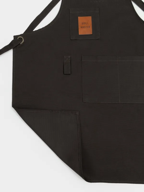 Фартук, 70х85 см, хлопок/искусственная кожа, коричневый, Grill master, Apron, image-2