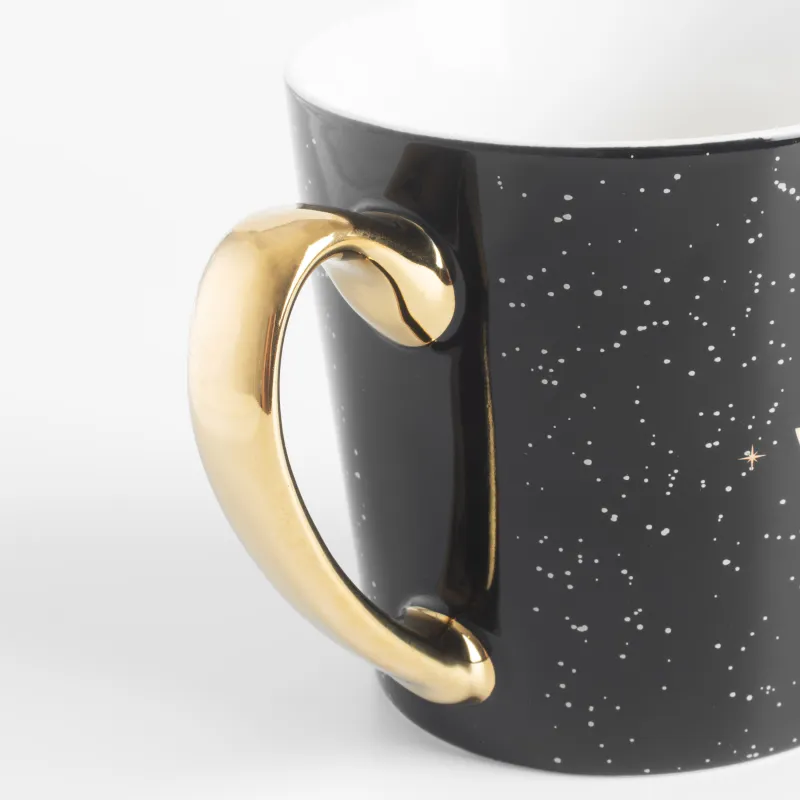 Кружка, 500 мл, фарфор N, черно-золотистая, Дева, Zodiac, image-2