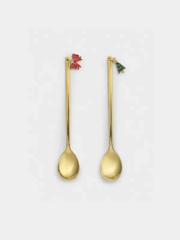 Ложка десертная, 14 см, сталь, Christmas traditions, image-0