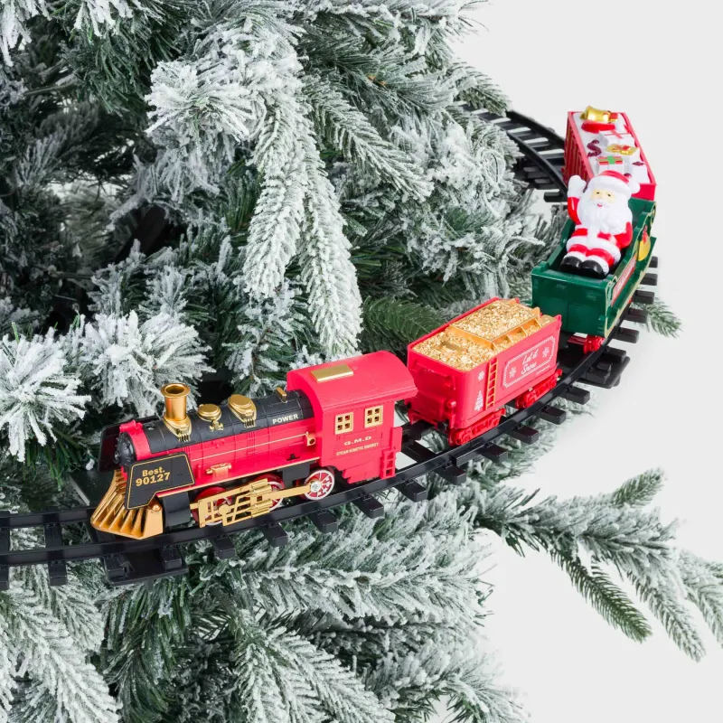 Железная дорога игрушечная, M, музыкальная, с подсветкой, подвесная, Поезд, Game rail, image-8