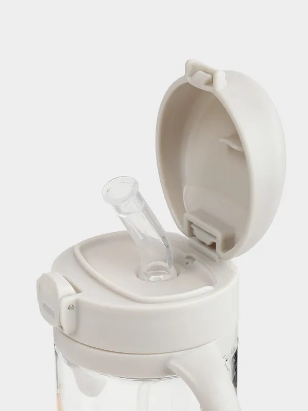 Бутылка-поильник, детская, 240 мл, тритан, серая, Зверята, Kiddy, image-4