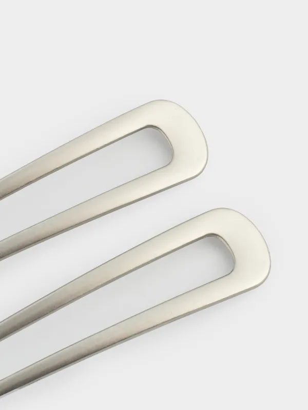 Шпилька для волос, 9 см, 2 шт, металл, серебристая, Hairstyle, image-3