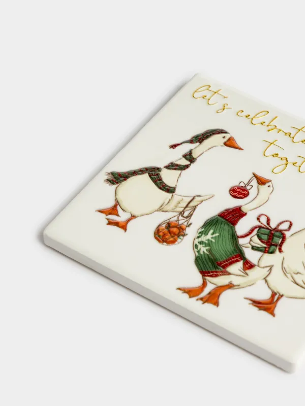 Подставка под кружку, Гуси с подарками, Goose, image-1