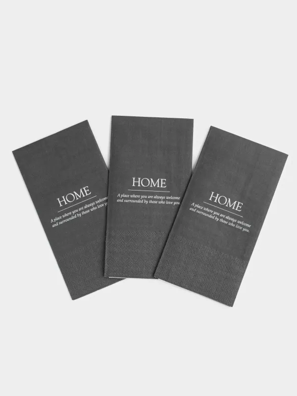 Салфетки бумажные, 33х33 см, 20 шт, прямоугольные, черные, Home, Course, image-2