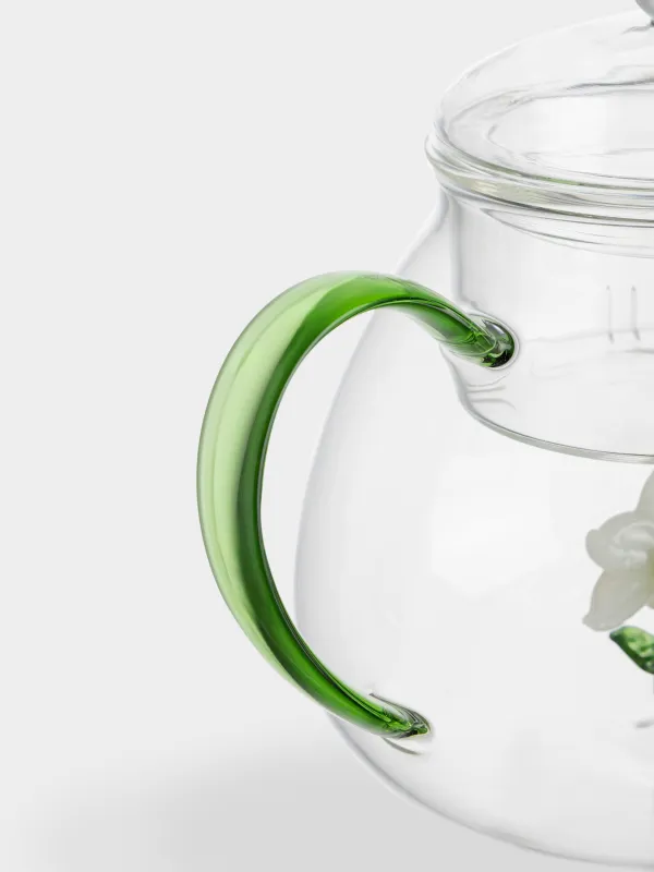 Чайник заварочный, 1 л, стекло Б, зеленая ручка, Нарцисс, Shape, image-3