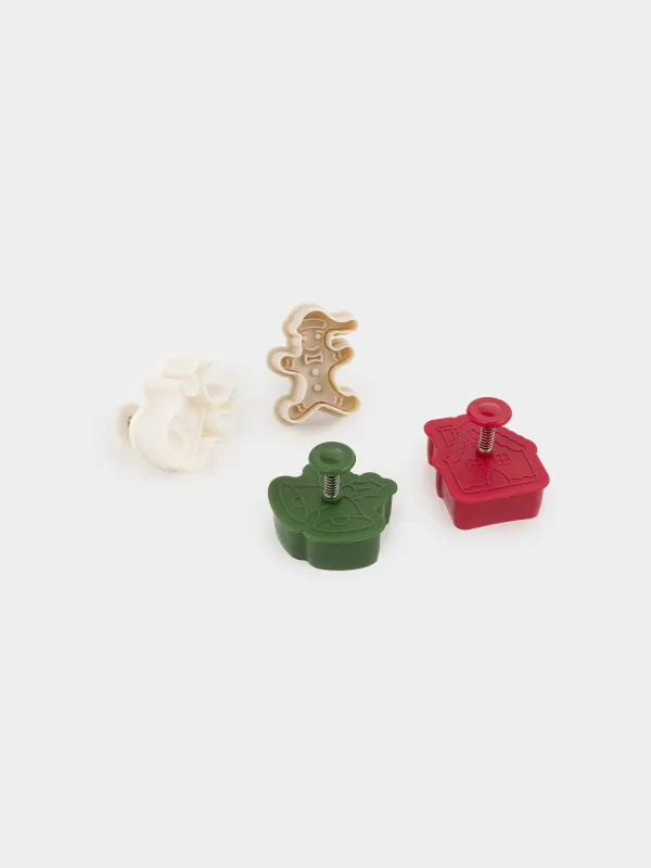 Штамп для выпечки, 4 шт, пластик, цветной, Атрибуты праздника, Bakery color, image-2