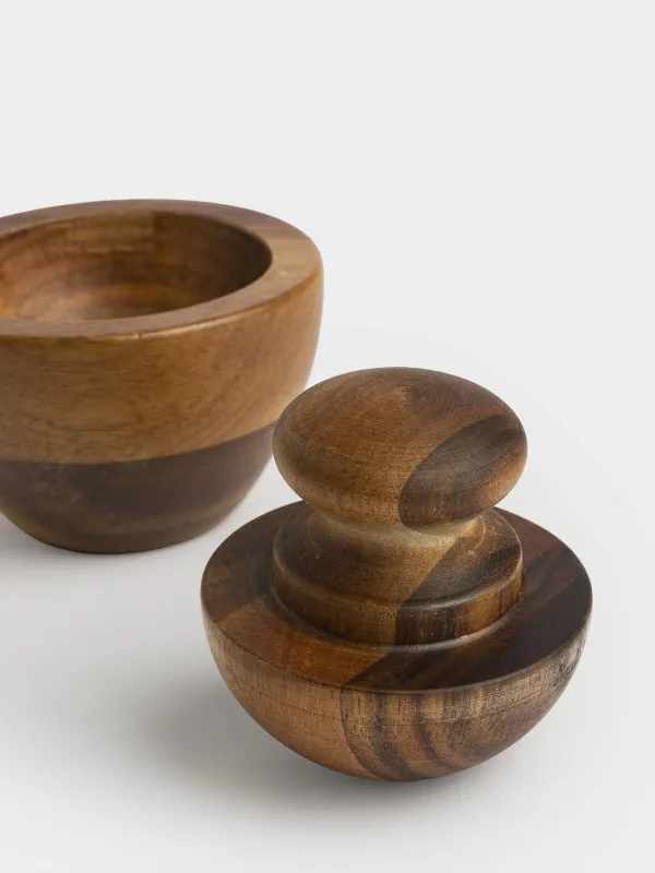 Ступка для специй, 8x5 см, с пестиком, дерево, Noble tree, image-2