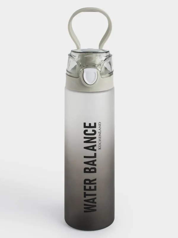 Бутылка для воды, 900 мл, пластик/силикон, серая, Water balance, Sport, image-0