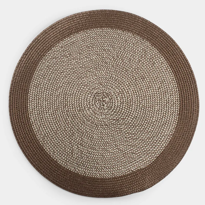 Салфетка под приборы, 38 см, полипропилен, круглая, бежево-коричневая, Circle