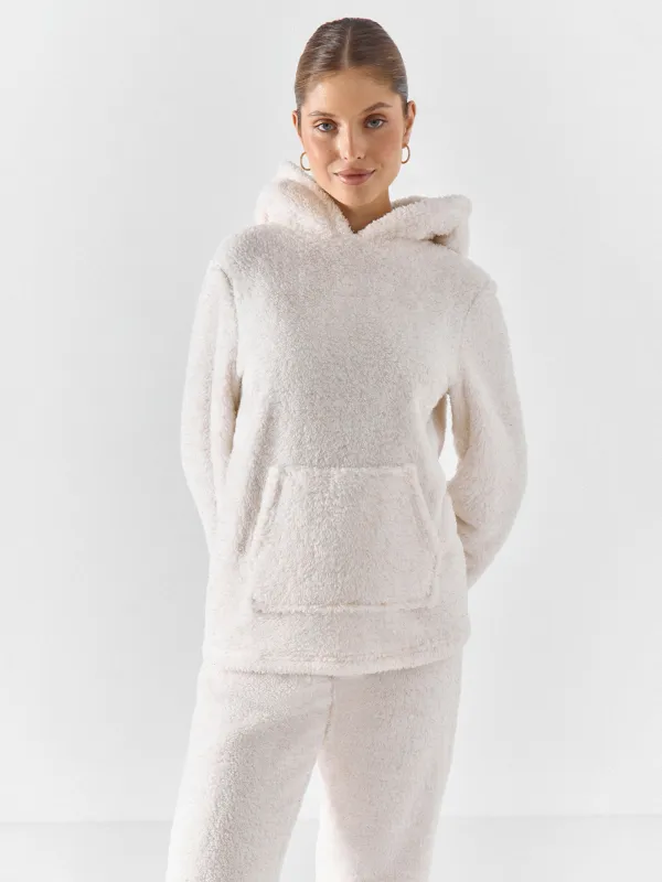 Брюки женские, искусственный мех молочные, Kiriana, image-1