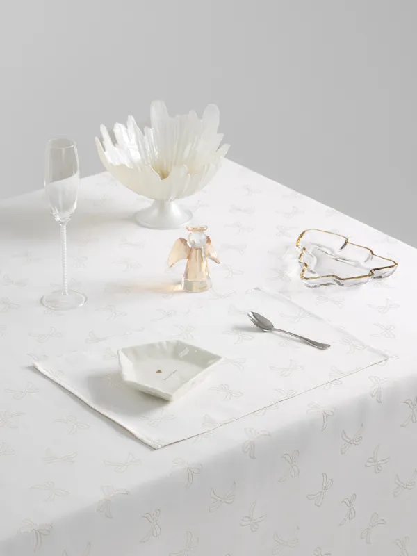 Салфетка под приборы, 30х45 см, жаккард, полиэстер, молочная, Банты, Jacquard bow, image-2